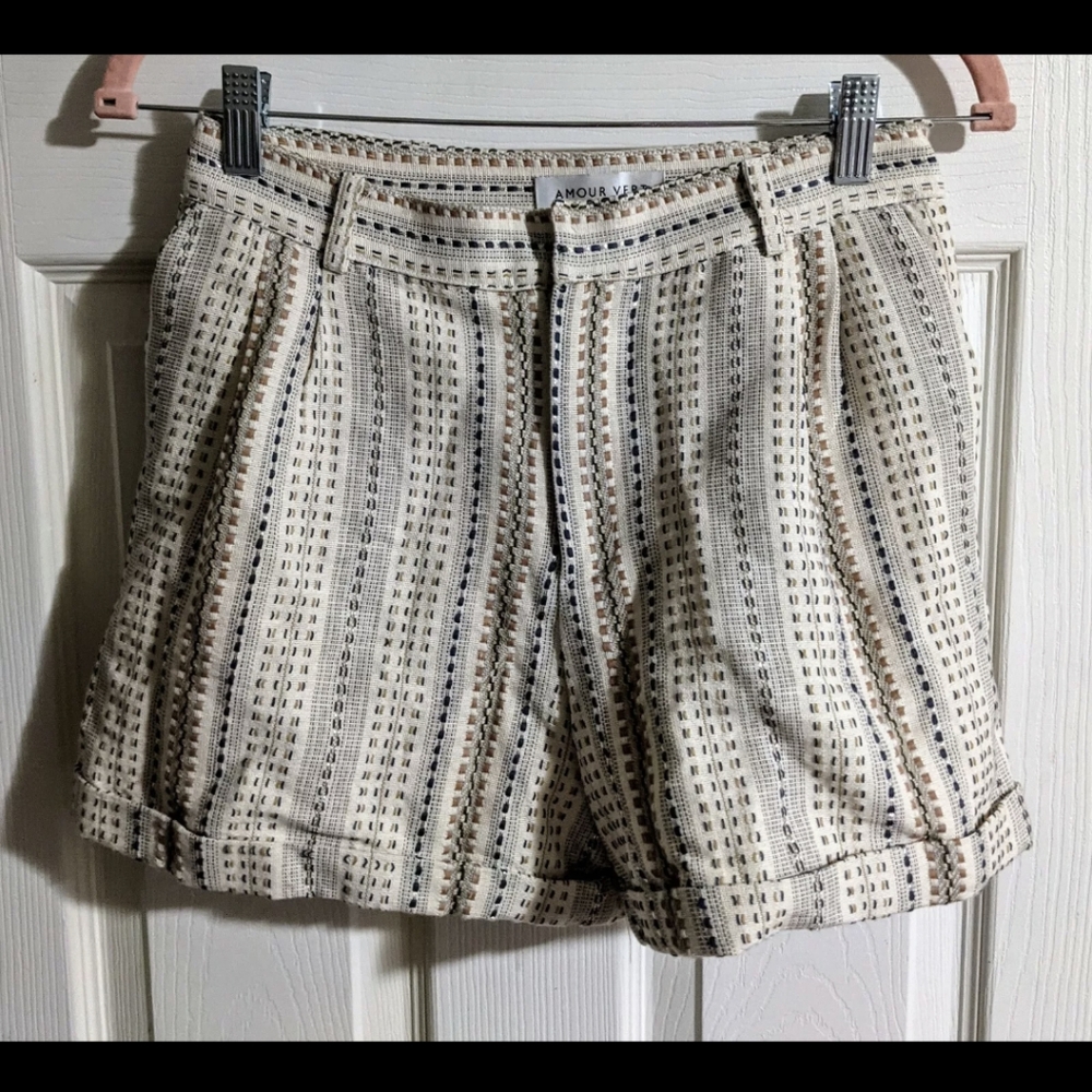 Amour Vert Shorts S Organic Cotton Striped Made in USA Sustainable